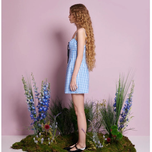 NWT sister Jane lavender gingham mini dress - Picture 3 of 10